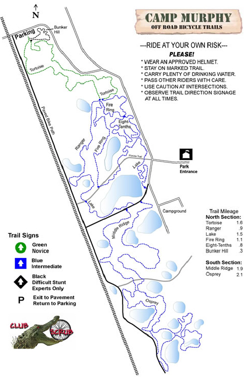 Club Scrub's map of bike trails